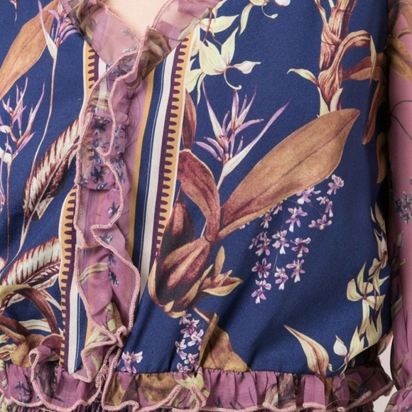 🆕WT Marchesa Notte Smocked Floral Mini Cocktail Dress - Picture 4 of 11